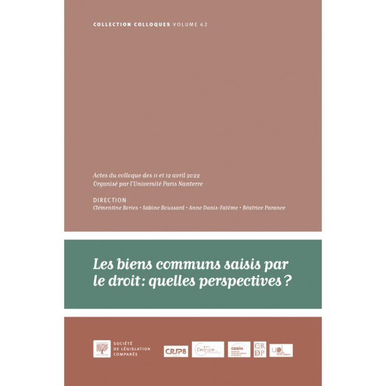 Publication – Les biens communs saisis par le droit : quelles perspectives ?