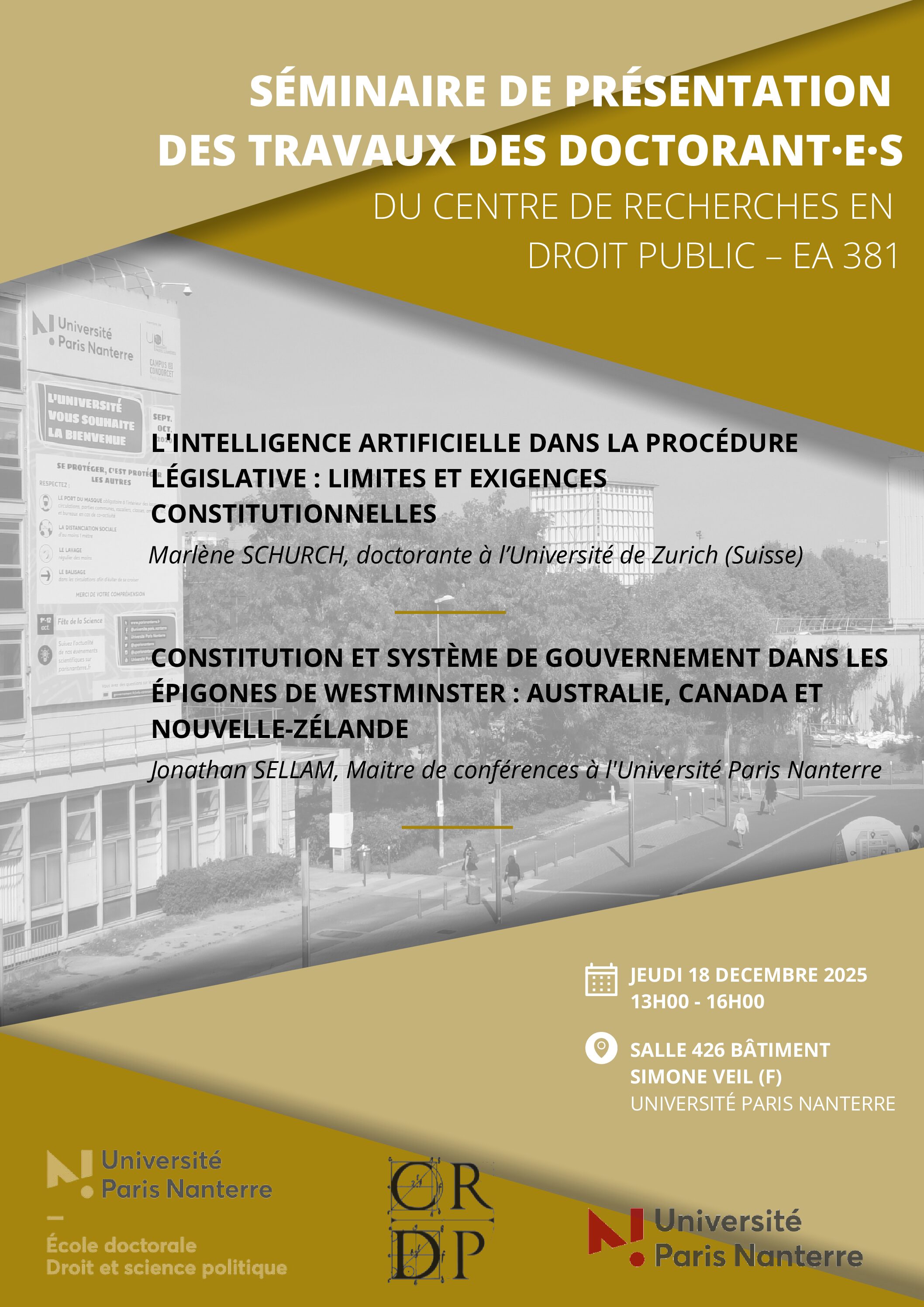 Séminaire de présentation des travaux des doctorants